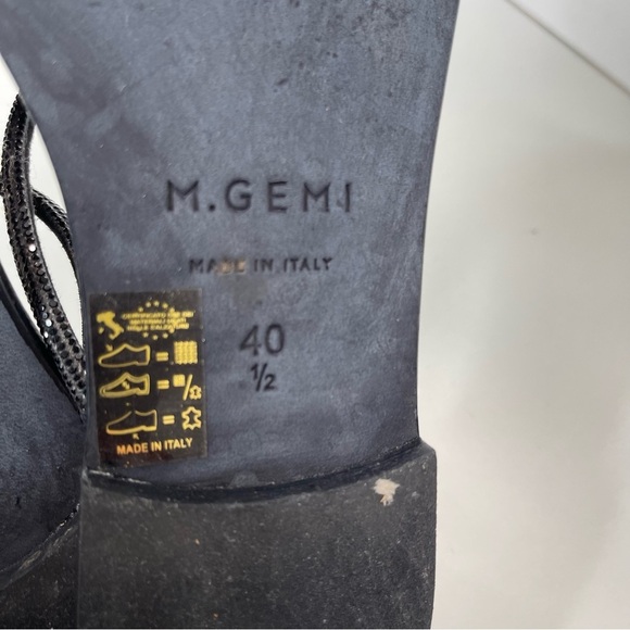M.GEMI The Azzurra Sandals Italian tubular leather upper with crystals strappy - Picture 7 of 8